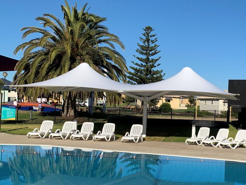 Restaurant sunset umbrella