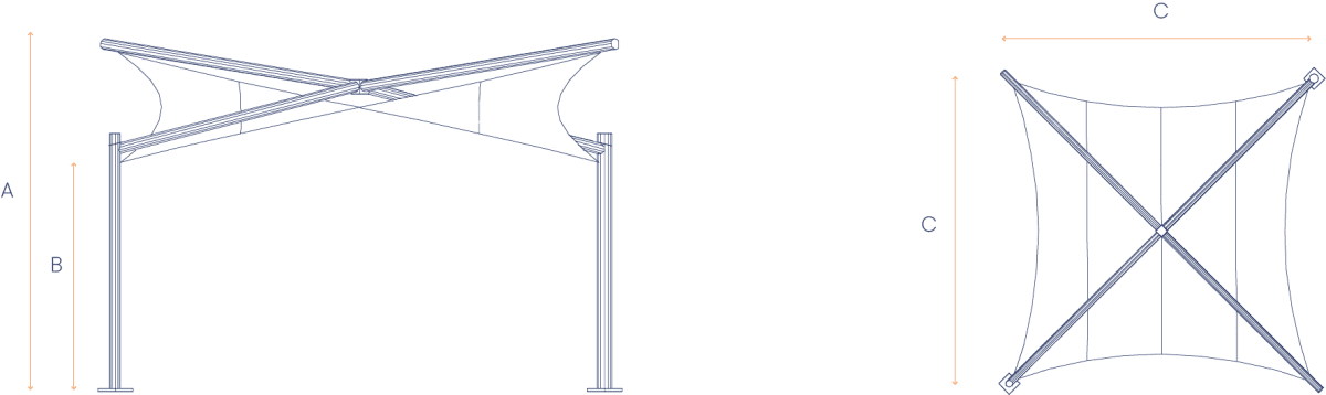Flexshade Hypar Dimensions Graphic