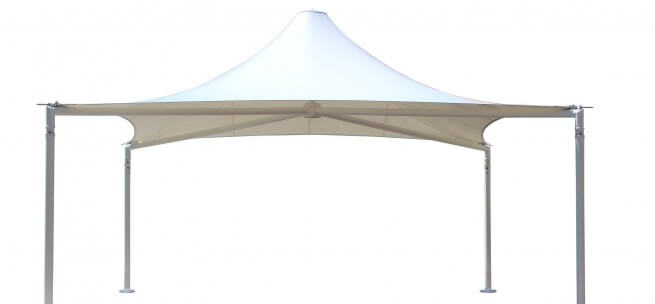 White Umbrella with four metal legs