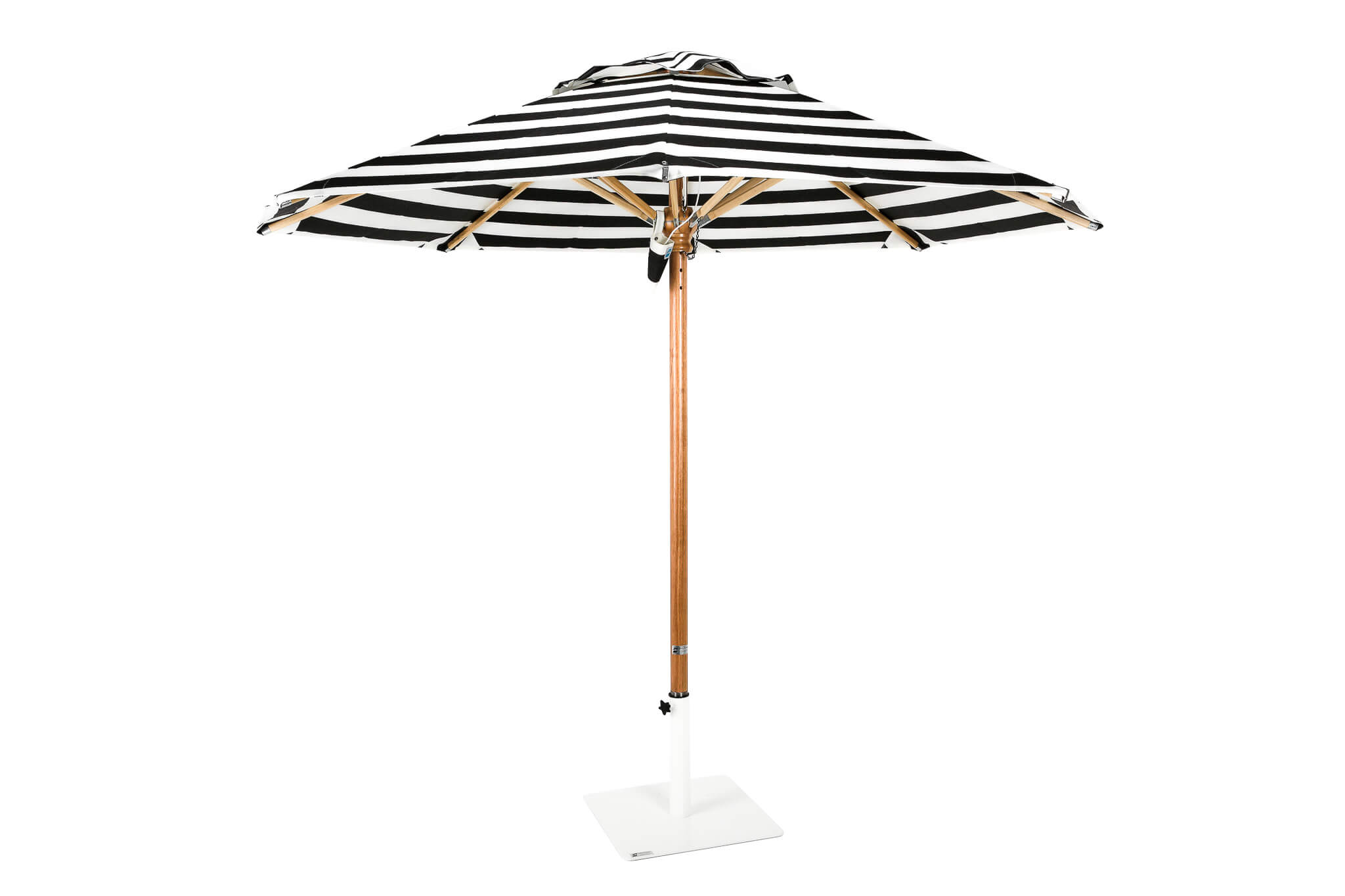 Made in the Shade Outdoor Umbrella with Black and White Striped Canopy