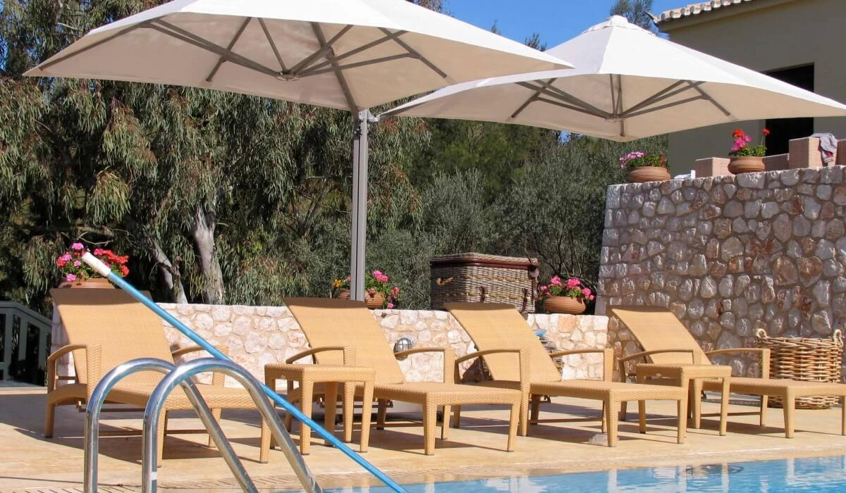 Shade umbrella near pool