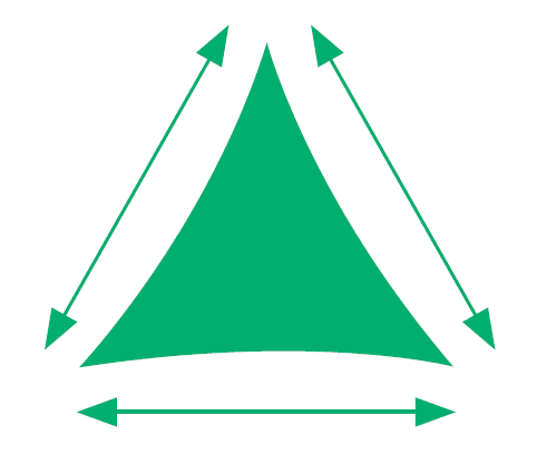 Graphic showing a Equilateral Triangle Shade Sail