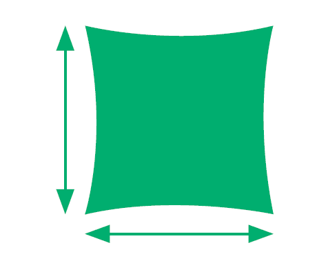 Graphic showing a Square Shade Sail