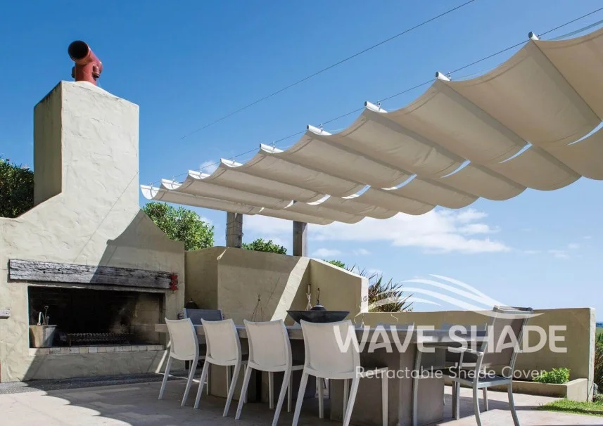 Waveshade in backyard