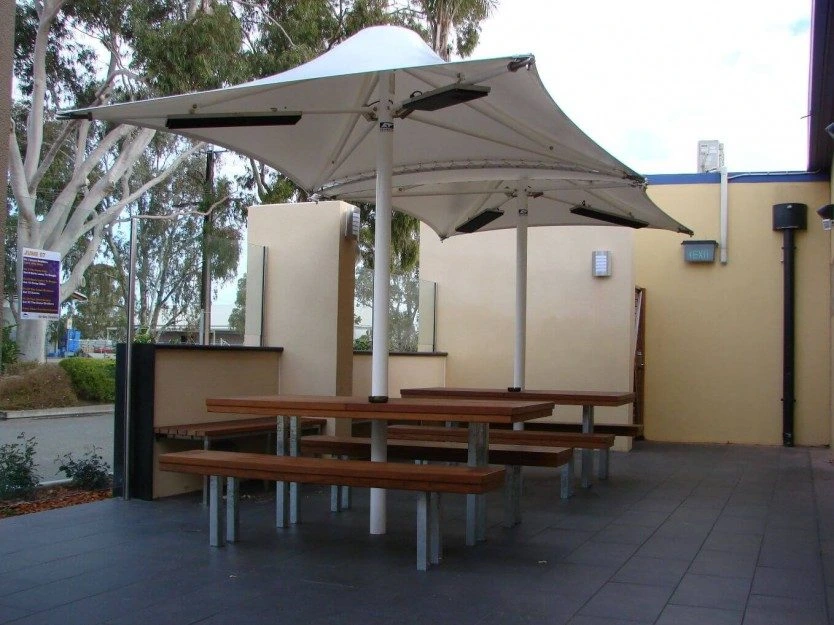 Umbrella with two table