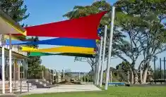 Red, Blue & Yellow Shade Sails at a School